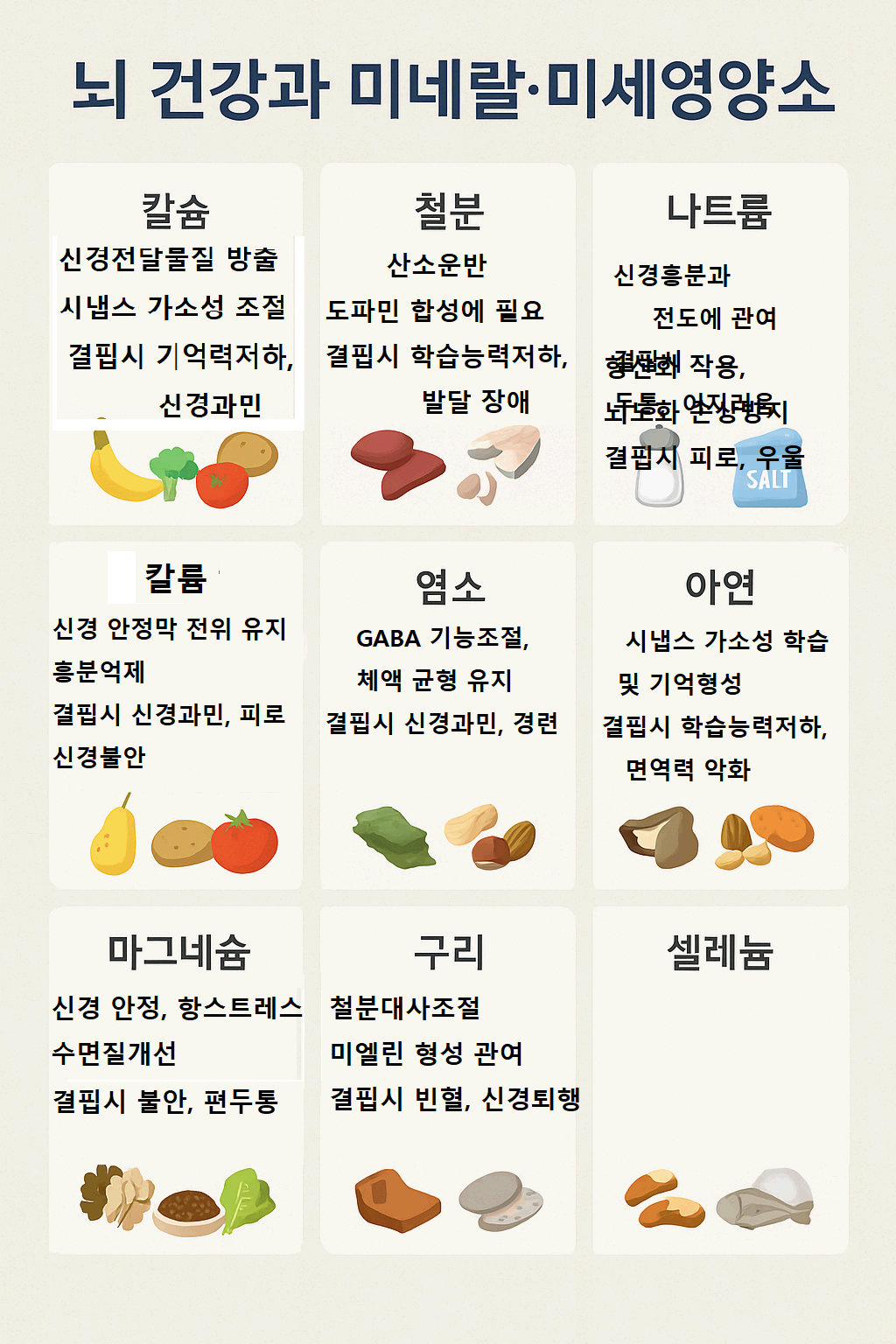 뇌영양학 : 뇌 건강과 미네랄·미세영양소의 역할